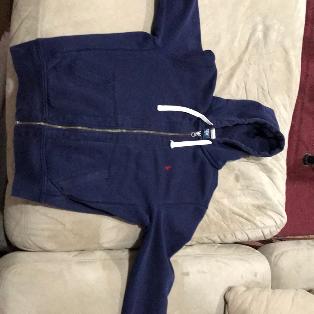 Navy Blue Polo Zip Up